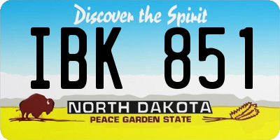 ND license plate IBK851
