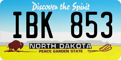 ND license plate IBK853