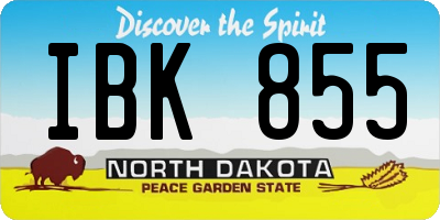 ND license plate IBK855
