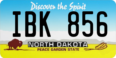 ND license plate IBK856