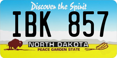 ND license plate IBK857