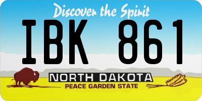 ND license plate IBK861