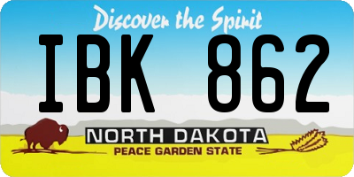 ND license plate IBK862
