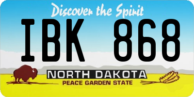 ND license plate IBK868