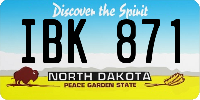 ND license plate IBK871