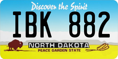 ND license plate IBK882