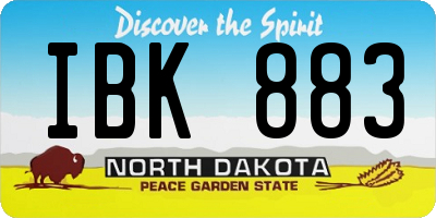 ND license plate IBK883