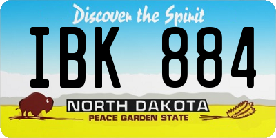 ND license plate IBK884