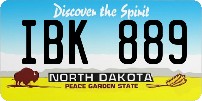 ND license plate IBK889