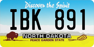 ND license plate IBK891