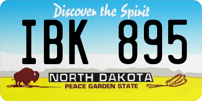 ND license plate IBK895