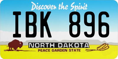 ND license plate IBK896