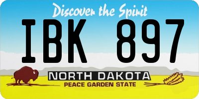 ND license plate IBK897