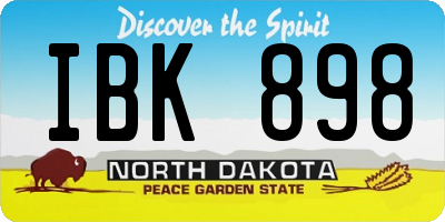 ND license plate IBK898