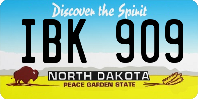 ND license plate IBK909