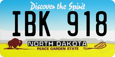 ND license plate IBK918