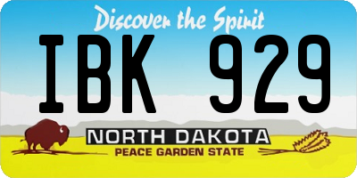ND license plate IBK929