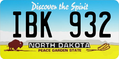 ND license plate IBK932