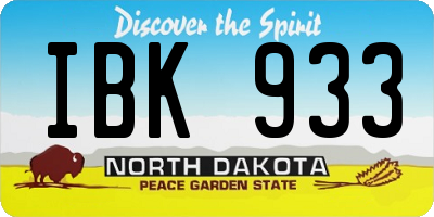 ND license plate IBK933