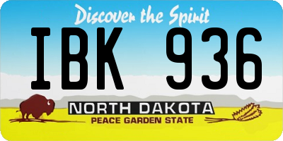 ND license plate IBK936