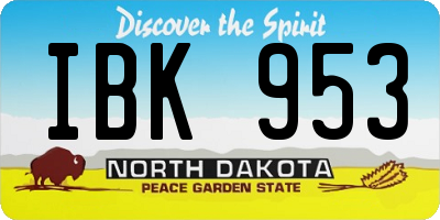 ND license plate IBK953