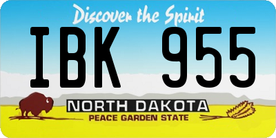 ND license plate IBK955