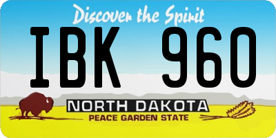 ND license plate IBK960