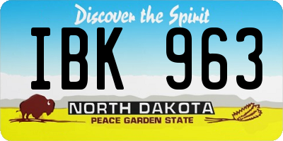 ND license plate IBK963