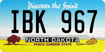ND license plate IBK967