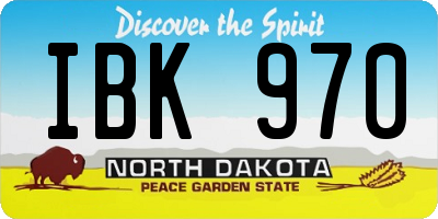 ND license plate IBK970