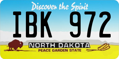 ND license plate IBK972