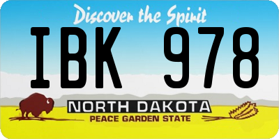 ND license plate IBK978