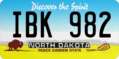 ND license plate IBK982