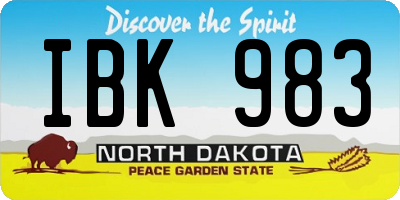 ND license plate IBK983