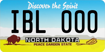 ND license plate IBL000