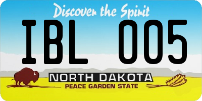 ND license plate IBL005