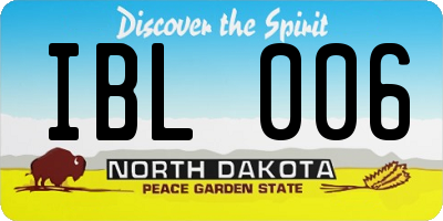 ND license plate IBL006