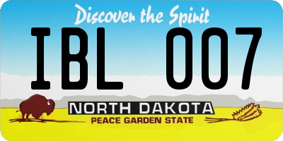 ND license plate IBL007