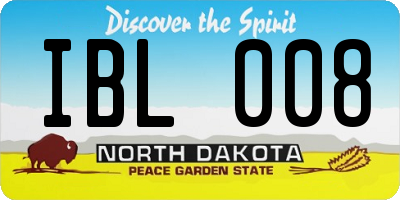 ND license plate IBL008