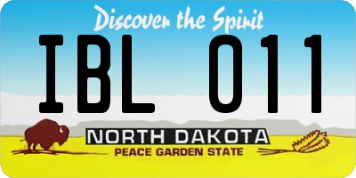 ND license plate IBL011
