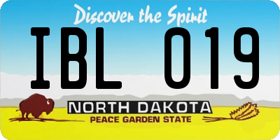 ND license plate IBL019
