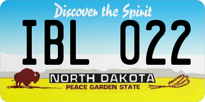 ND license plate IBL022