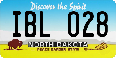 ND license plate IBL028