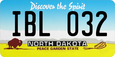 ND license plate IBL032