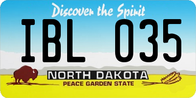 ND license plate IBL035