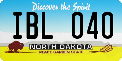 ND license plate IBL040