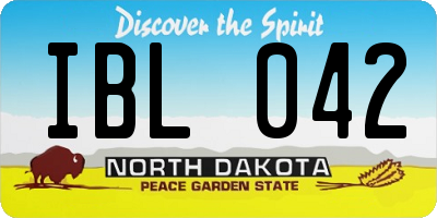 ND license plate IBL042