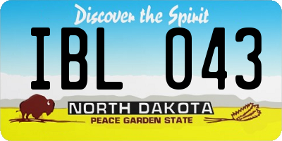ND license plate IBL043