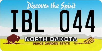 ND license plate IBL044