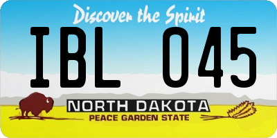 ND license plate IBL045